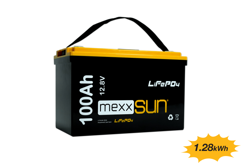MEXXSUN Lityum Akü 12,8V 100Ah (LiFePo4) 1280Wh - Solar Gross