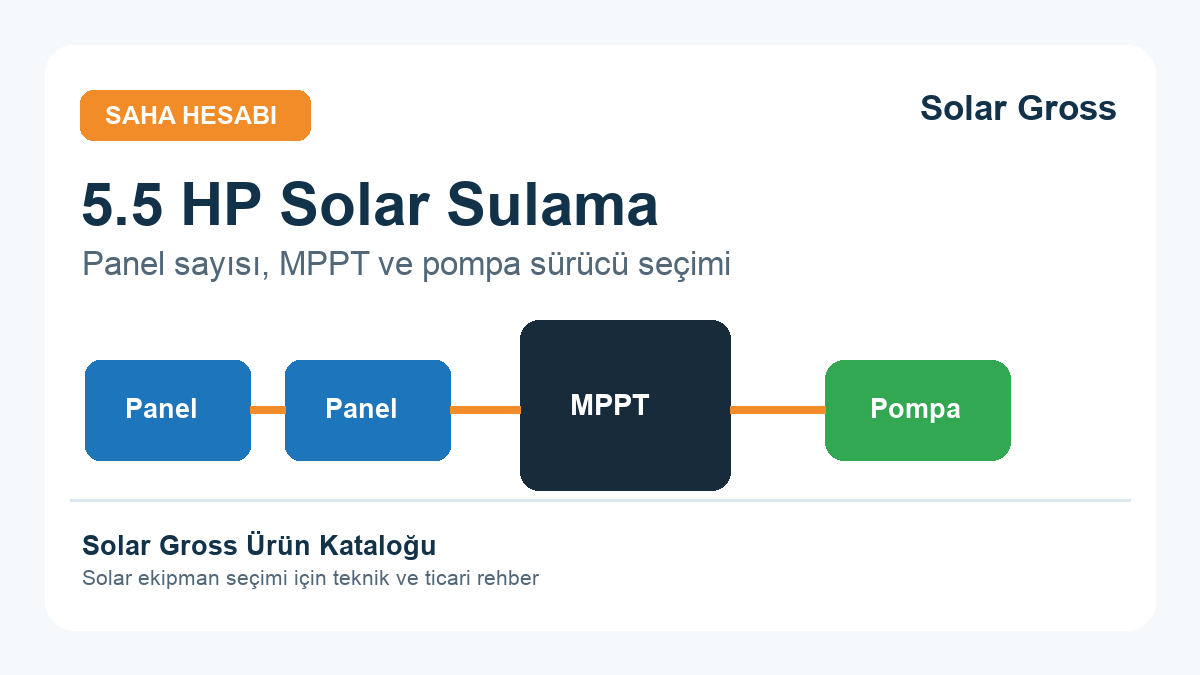 5.5 HP güneş enerjili sulama sistemi hesabı