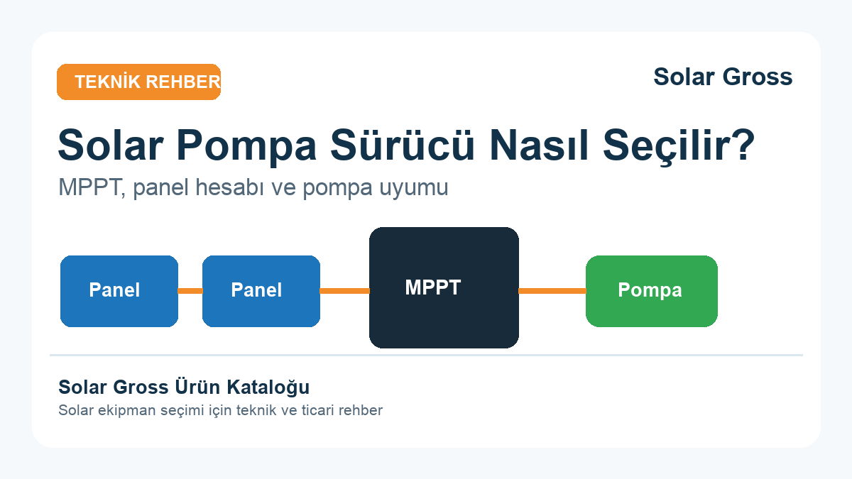 Solar pompa sürücü seçimi teknik rehberi